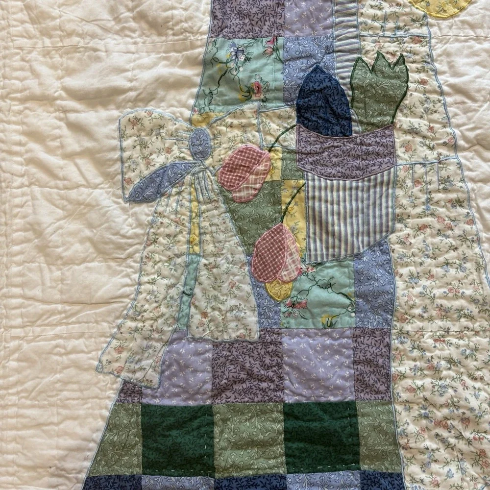 Vtg American Pacific Sunbonnet Sue Quilt Limited Edition Throw Floral 49x59